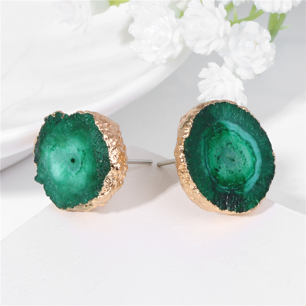 Cluster Stud Ear - Irregular Drusy Ear Studs para Mulheres,