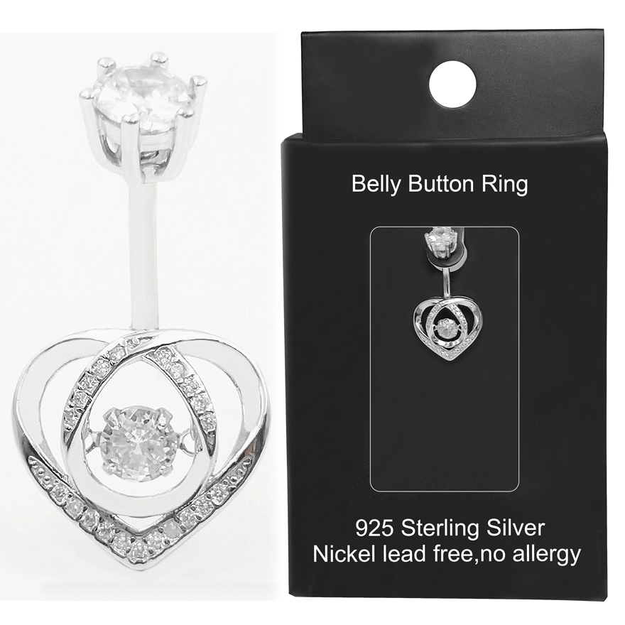 Body Jewelry Materials - Anel de umbigo 925 prata esterlina