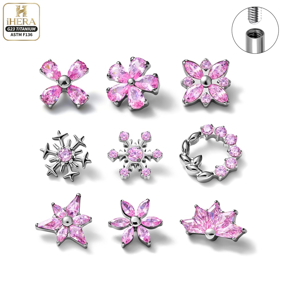 Cluster Stud Ear - Brincos de Titânio ASTM F136 com