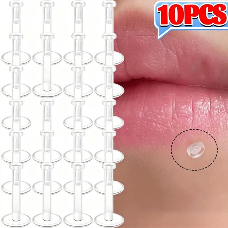 Body Jewelry Ear Gauges - 10 Peças de Hastes Acrílicas Transparentes