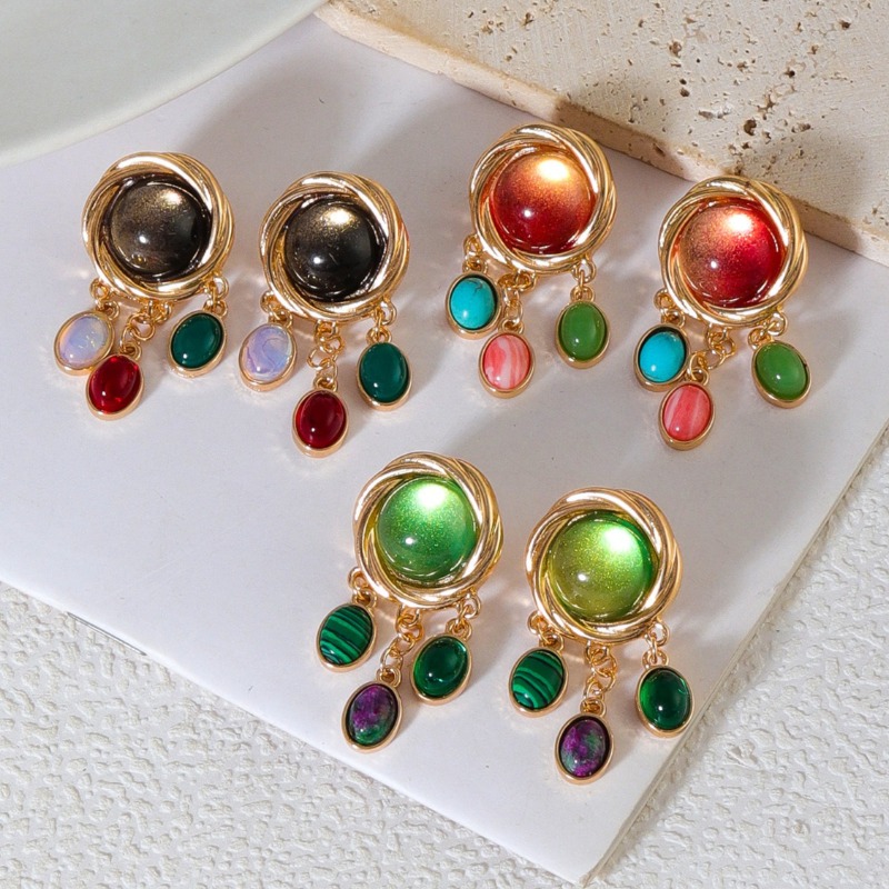 Body Jewelry Brands - Brincos de cristal de vidro colorido