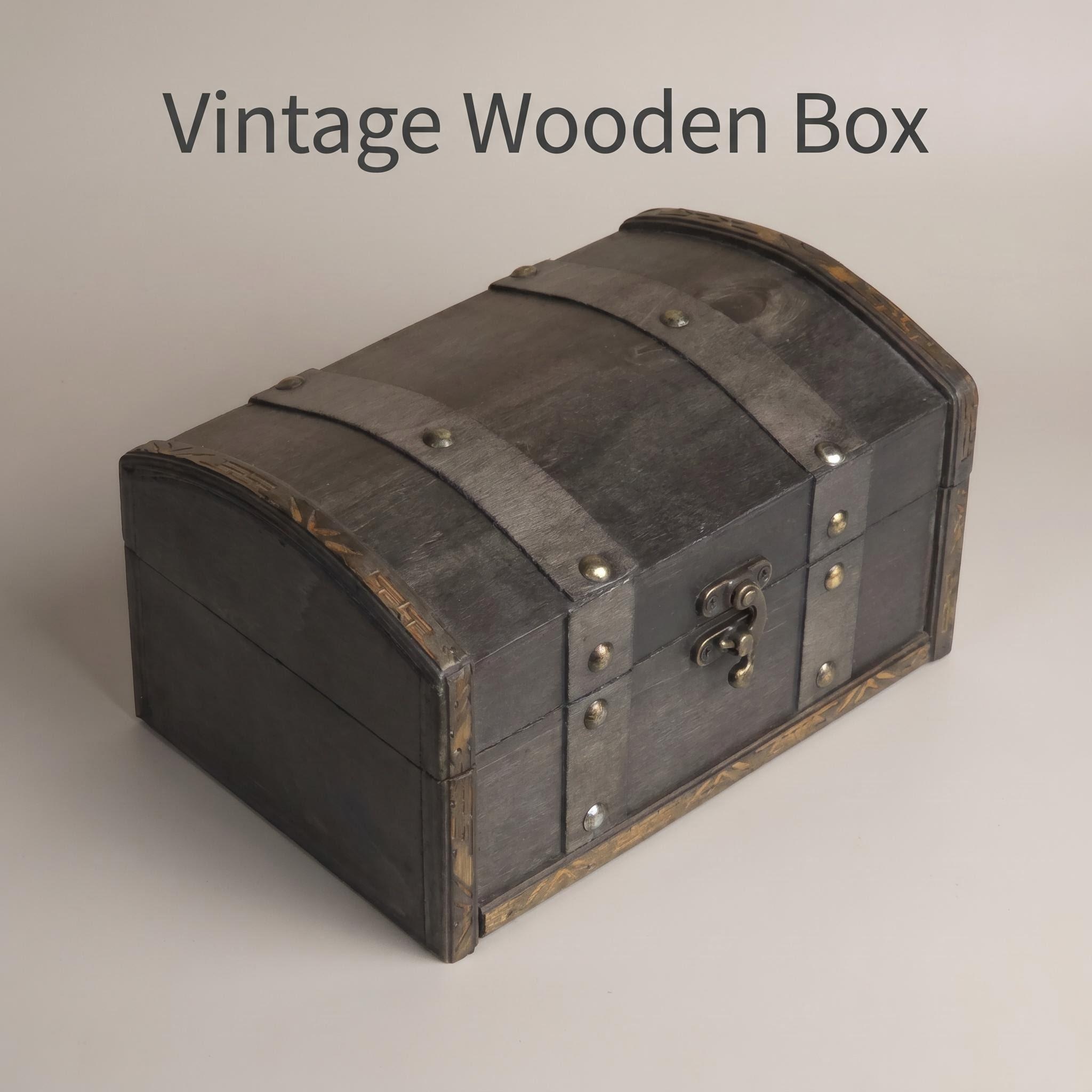 Body Jewelry Display Case - Caixa de Madeira Vintage com Fecho