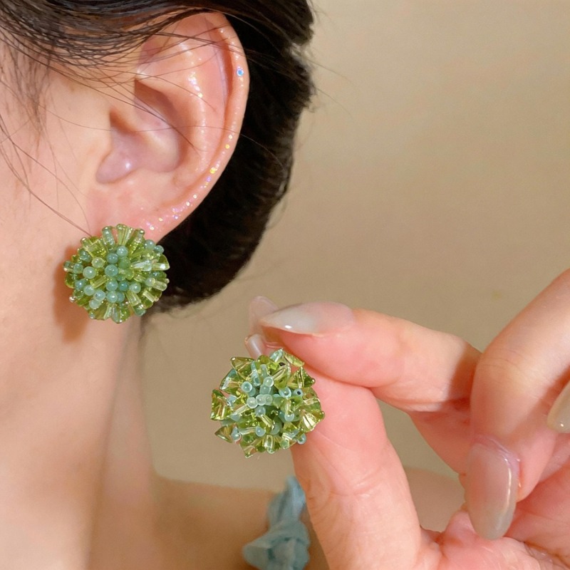 Cluster Stud Ear - Brincos de Flor Artesanais Frescos para