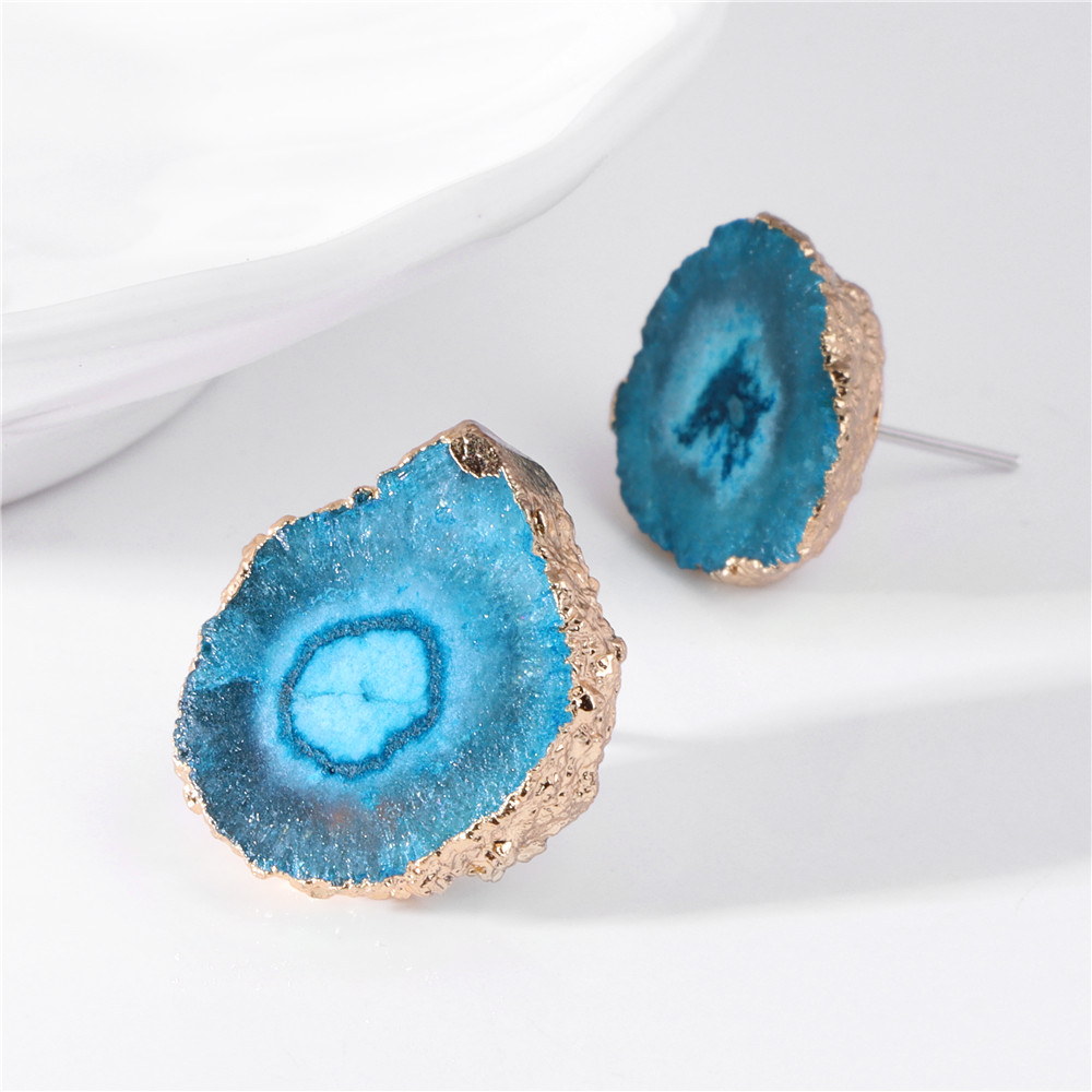 Irregular Drusy Ear Studs para - Cluster Stud Ear avaliação e preço