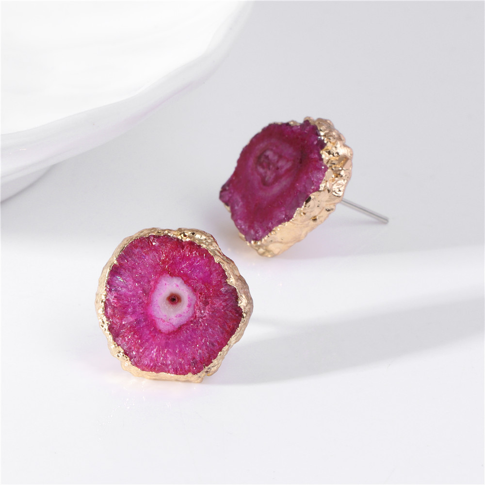 Irregular Drusy Ear Studs para - Cluster Stud Ear avaliação e preço