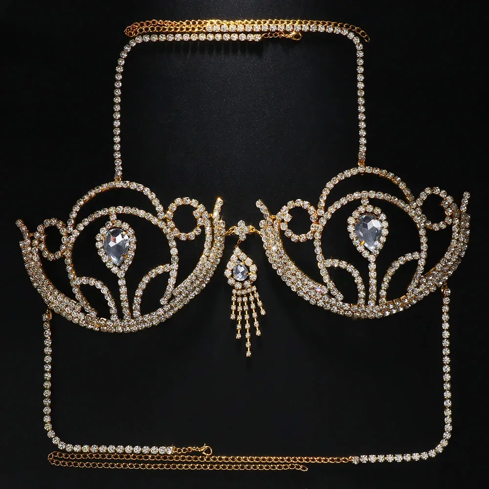 Sutiã de biquíni strass de lux - Body Jewelry Retainers avaliação e preço