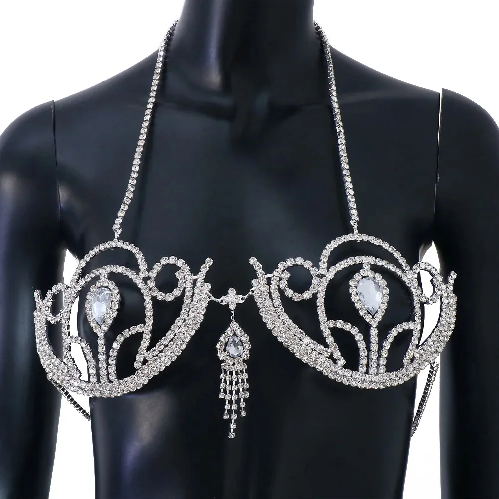 Sutiã de biquíni strass de lux - Body Jewelry Retainers avaliação e preço