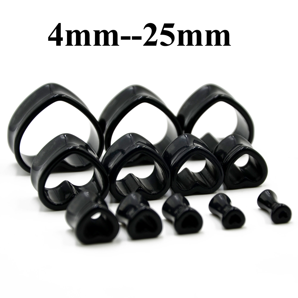 Acrílico amor preto branco em  - Body Jewelry Ear Gauges avaliação e preço