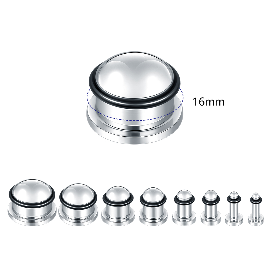 1 par de aço inoxidável túnel  - Body Jewelry Ear Gauges avaliação e preço