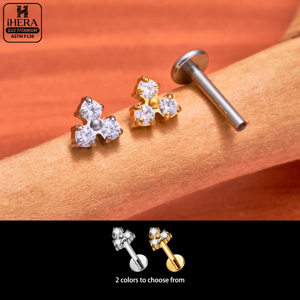 Piercing Labret Curvo de Titân - Cluster Stud Ear avaliação e preço