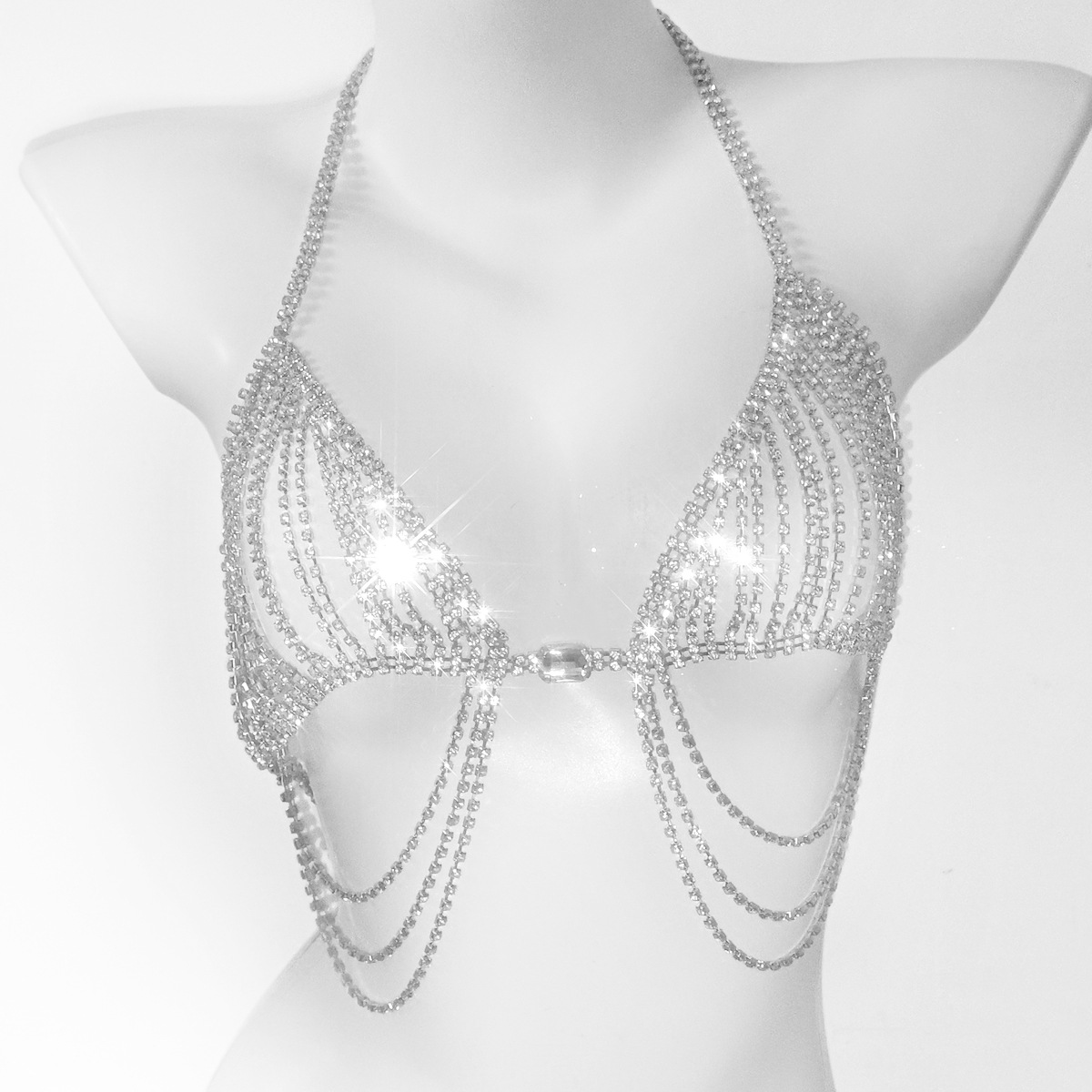 Sutiãs e cuecas de strass de d - Body Jewelry Retainers avaliação e preço