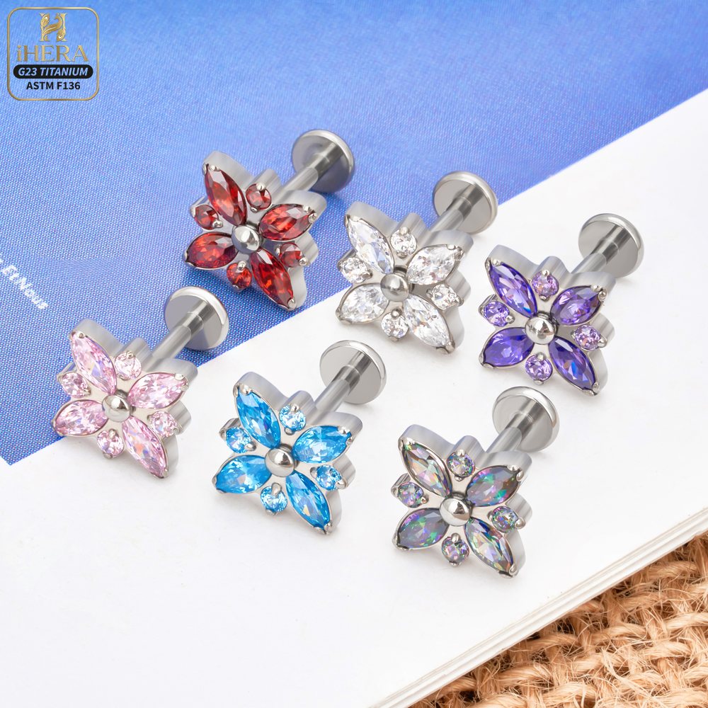 Brincos de Titânio ASTM F136 c - Cluster Stud Ear avaliação e preço