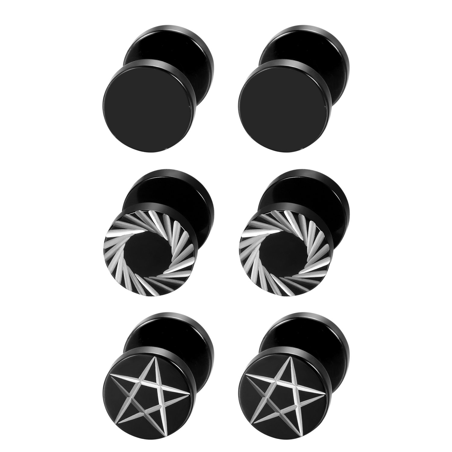 2 peças/6 peças preto de aço i - Body Jewelry Ear Gauges avaliação e preço