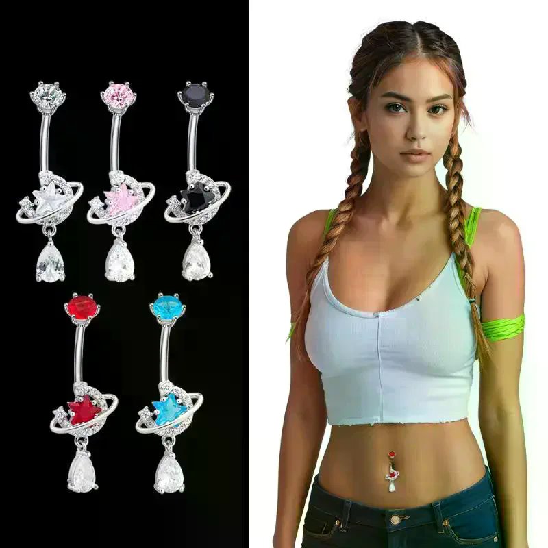 Piercings de Umbigo com Zircôn - Body Jewelry Universe avaliação e preço