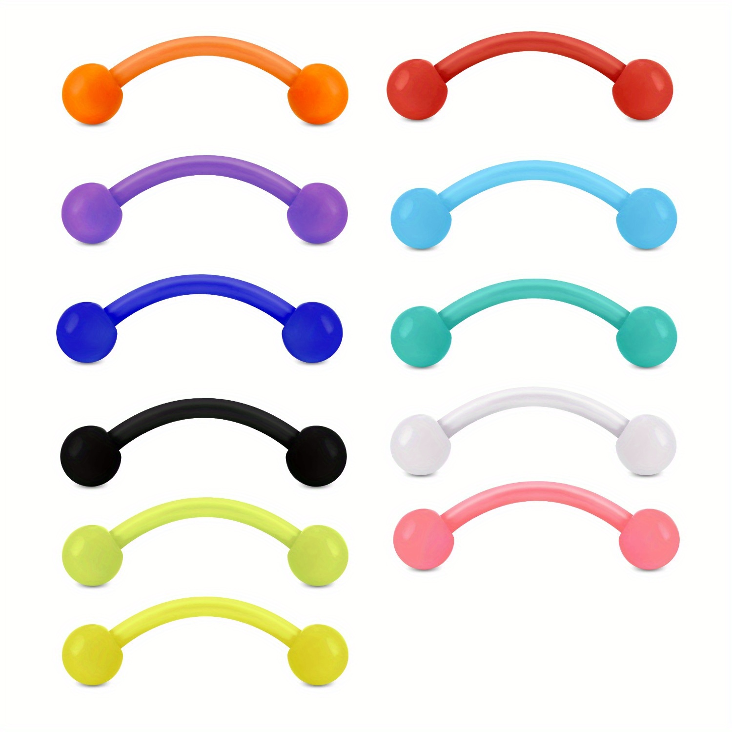 11 pcs 8mm Colorido Plástico S - Body Jewelry Materials avaliação e preço