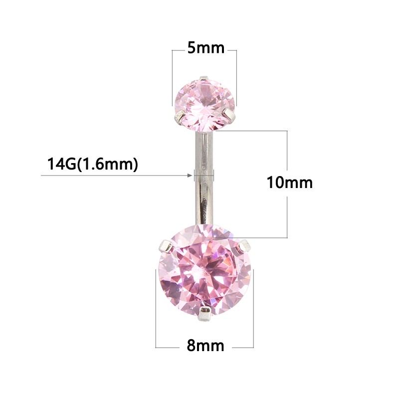 Brincos de umbigo com zircônia - Body Jewelry Brands avaliação e preço