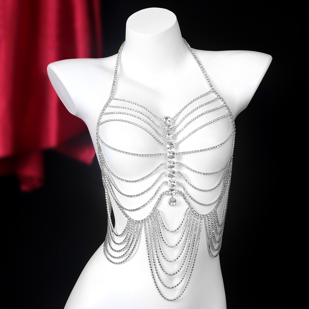 Corrente Peito Strass Stripe T - Body Jewelry Retainers avaliação e preço
