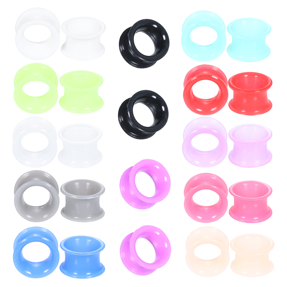 24 pçs silicone alto duplo que - Body Jewelry Ear Gauges avaliação e preço