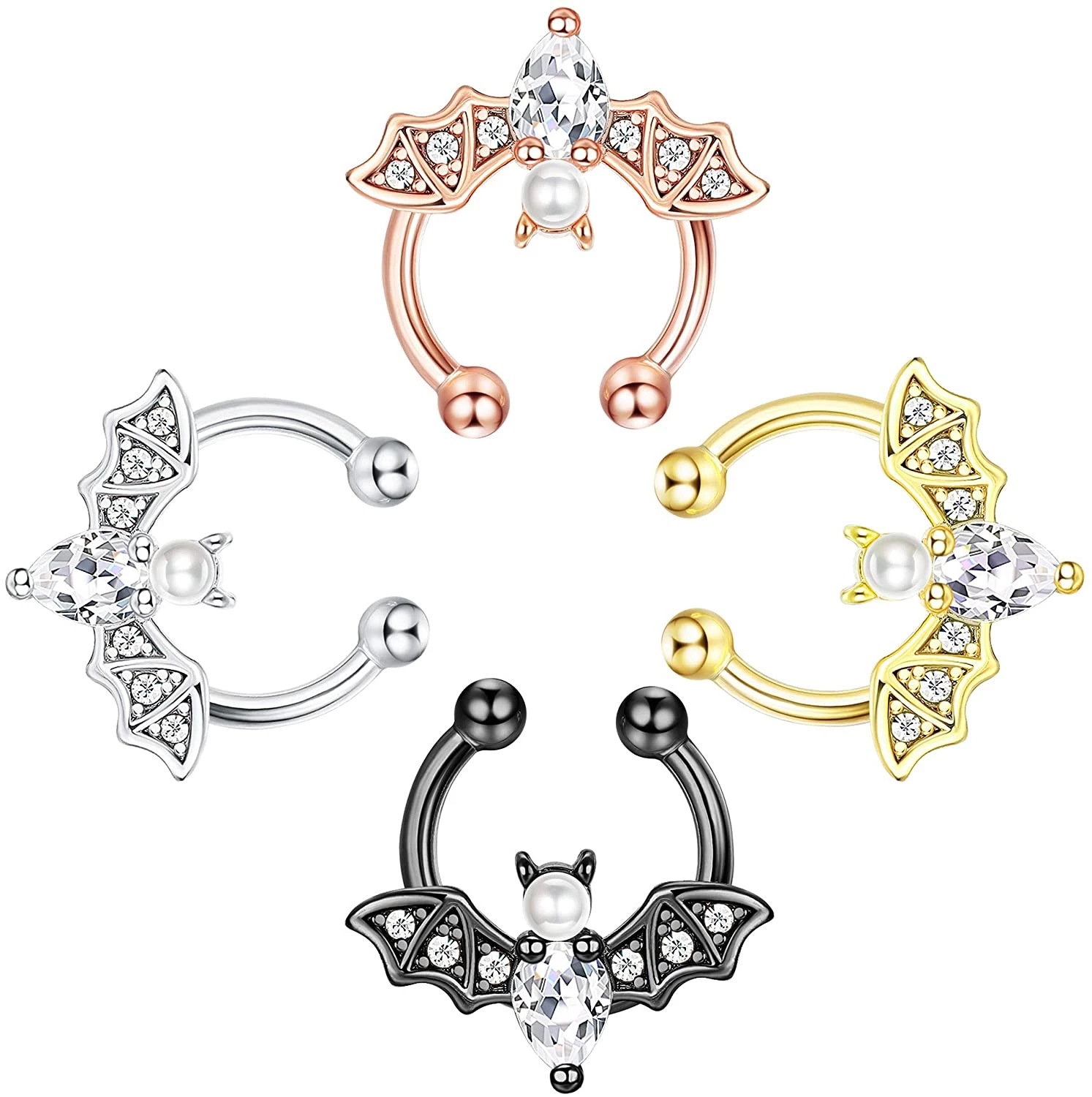 Halloween escuro aço inoxidáve - Body Jewelry Universe avaliação e preço