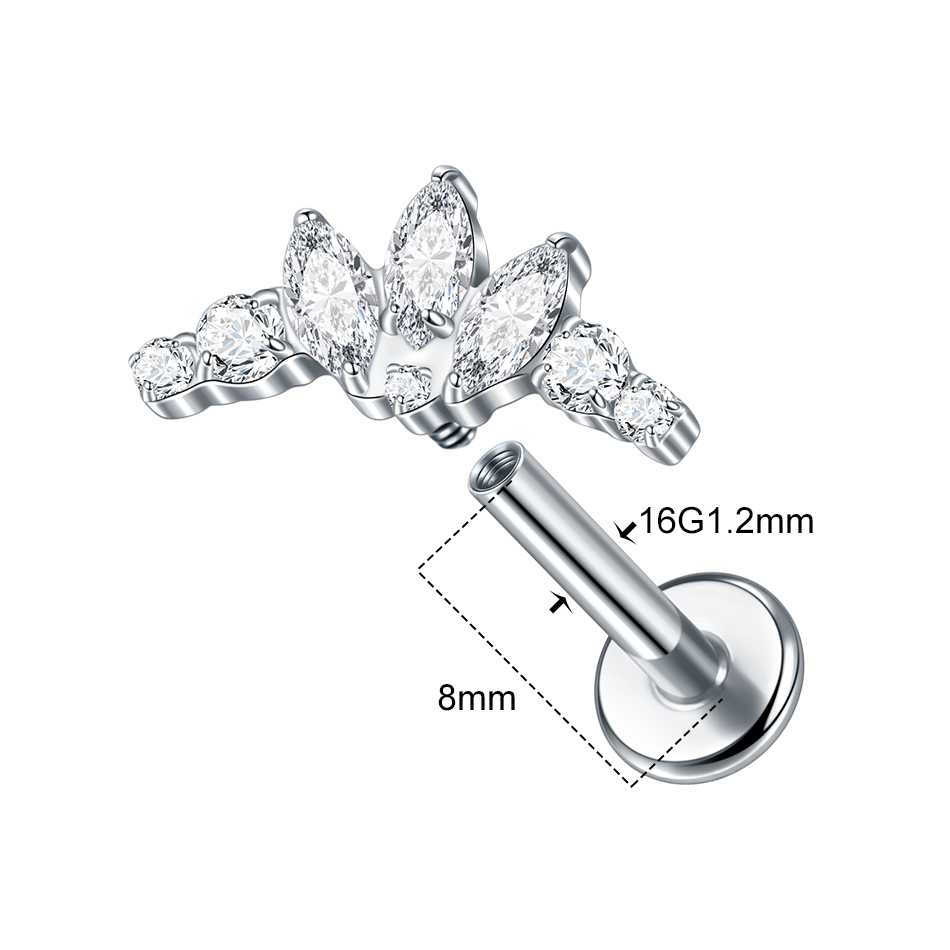 1/5 pçs g23 titânio orelha lab - Cluster Stud Ear avaliação e preço