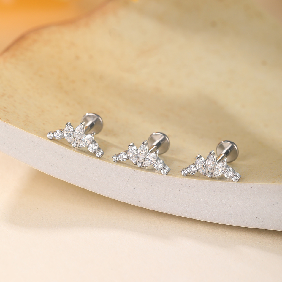 1/5 pçs g23 titânio orelha lab - Cluster Stud Ear avaliação e preço