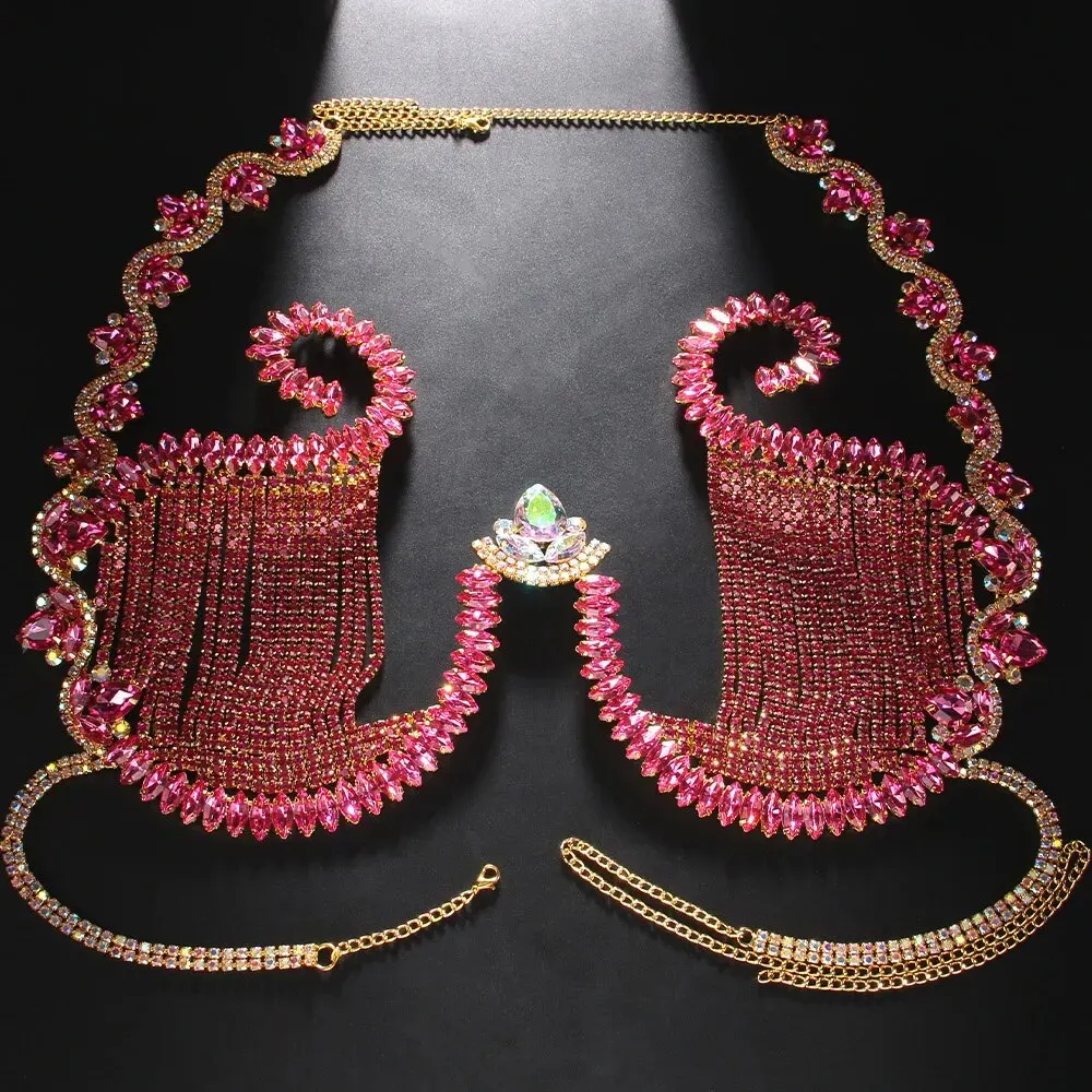 Rave Rosa Cristal Peito Suport - Body Jewelry Retainers avaliação e preço