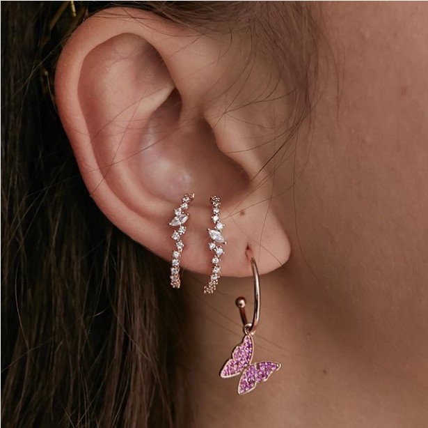 Brinco de cluster cz brilhante - Cluster Stud Ear avaliação e preço