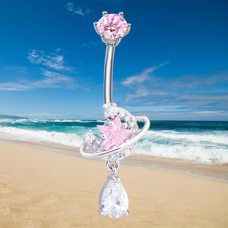 Anéis de Umbigo com Cristais e - Body Jewelry Universe avaliação e preço