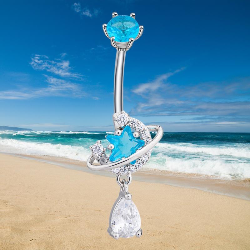 Anéis de Umbigo com Cristais e - Body Jewelry Universe avaliação e preço