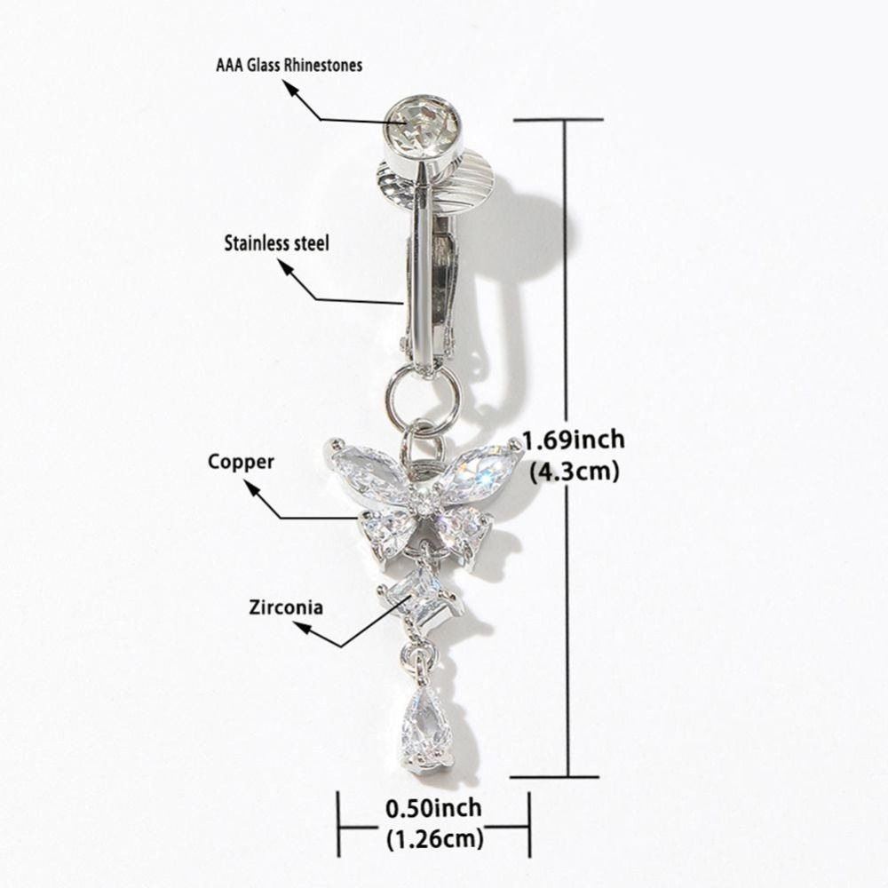 Anel de Umbigo Falso com Desig - Body Jewelry Materials avaliação e preço