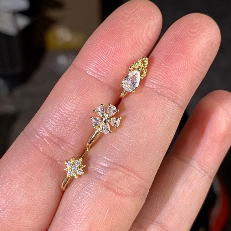 Conjunto de 3 peças de clipe d - Body Jewelry Materials avaliação e preço