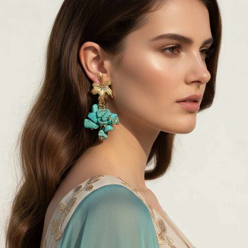 Brincos Pendentes Vintage Folh - Cluster Stud Ear avaliação e preço