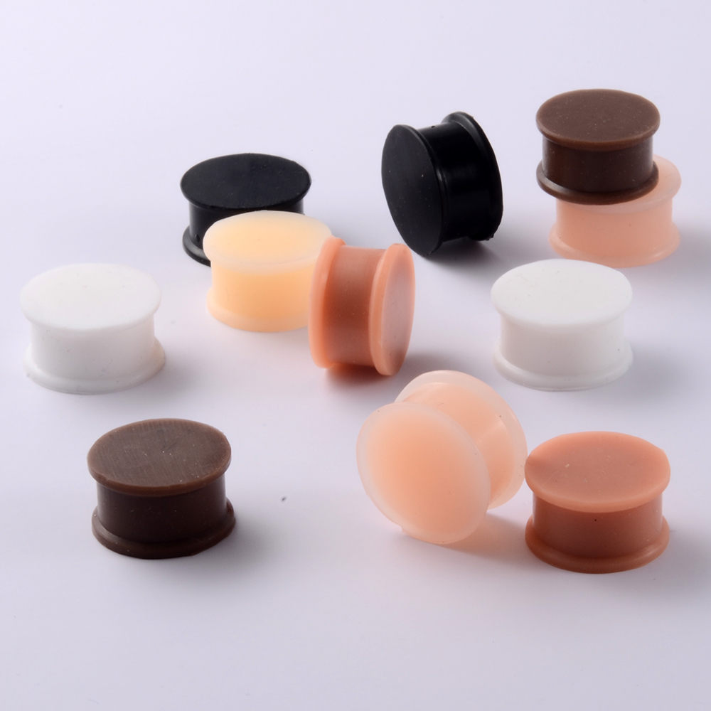 1 par de silicone flexível gro - Body Jewelry Ear Gauges avaliação e preço