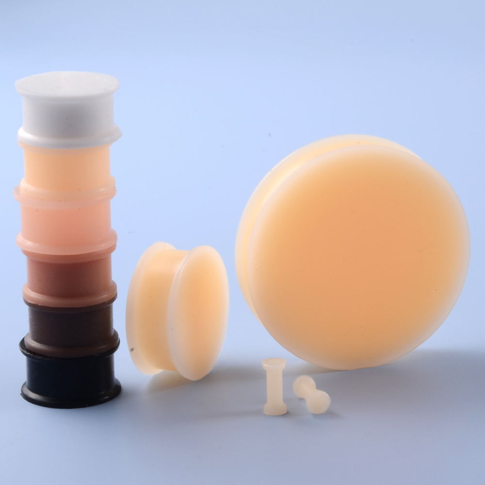 1 par de silicone flexível gro - Body Jewelry Ear Gauges avaliação e preço