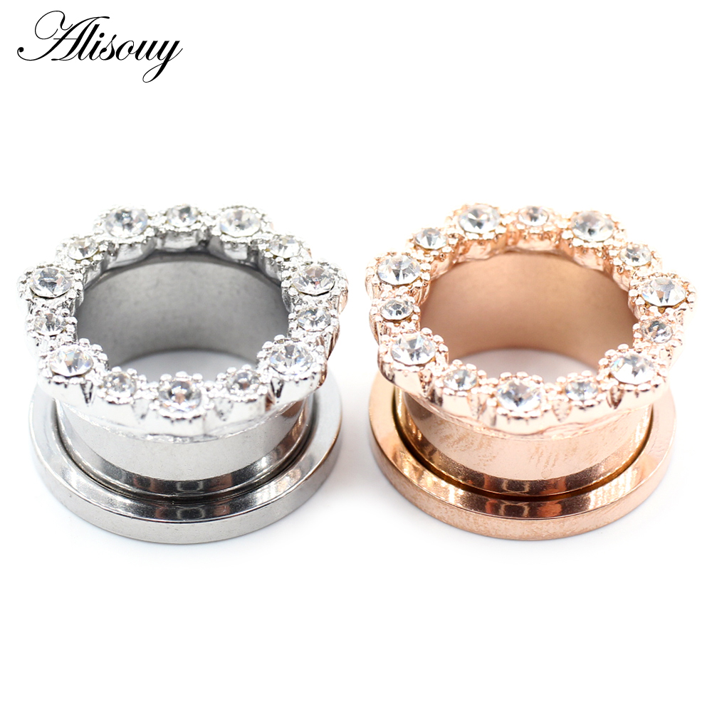 Alisouy 2 peças de aço inoxidá - Body Jewelry Ear Gauges avaliação e preço