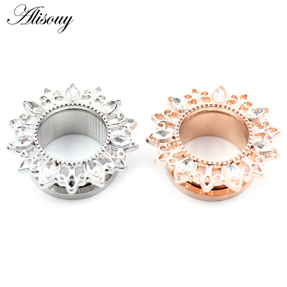 Alisouy 2 peças de aço inoxidá - Body Jewelry Ear Gauges avaliação e preço