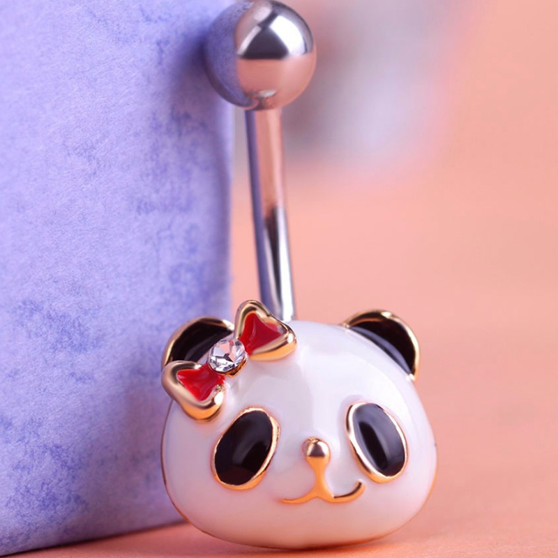 Zlxgirl moda feminina panda an - Body Jewelry Brands avaliação e preço