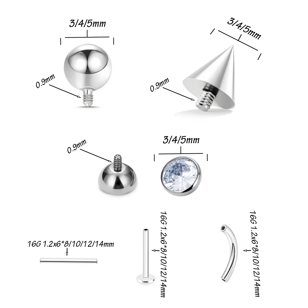 10/30/40 pçs f136 rosca intern - Body Jewelry Universe avaliação e preço